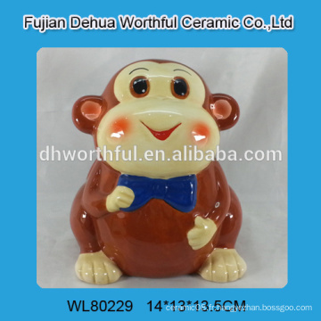 Cute piggy en céramique en forme de singe pour le commerce de gros